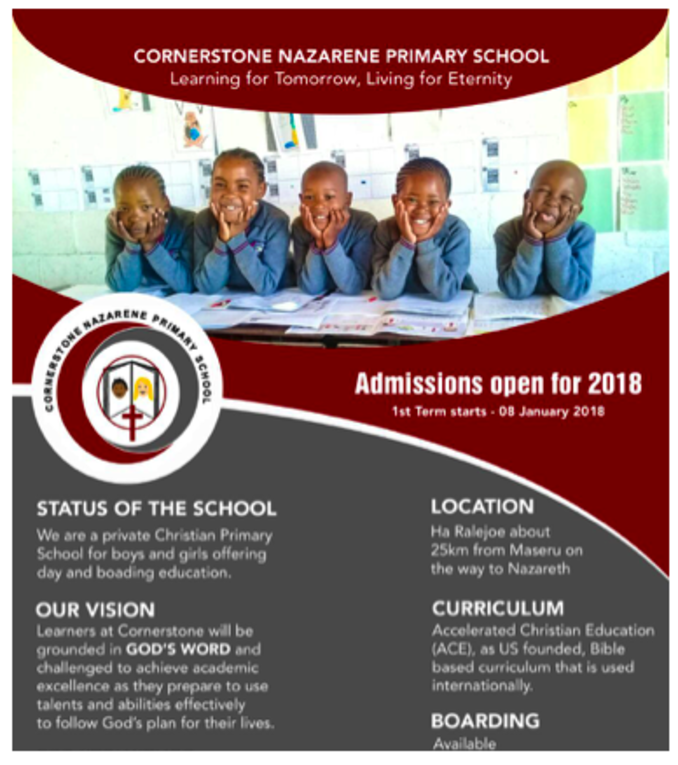 Lesotho Cornerstone Nazarene Primary School